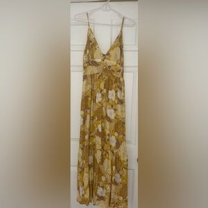 Abercrombie & Fitch Floral Yellow and Brown Maxi Dress